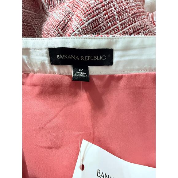 Banana Republic Pink Fringe Tweed Wrap Skirt – Size 12 – NWT - Picture 5 of 11